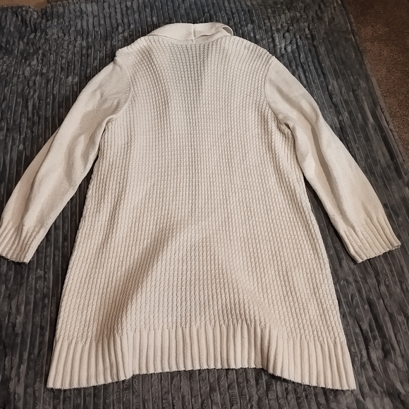 Chico's Cream Ivory Long Cardigan Sweater Duster Sz 4 (US 2XL) - Picture 3 of 9